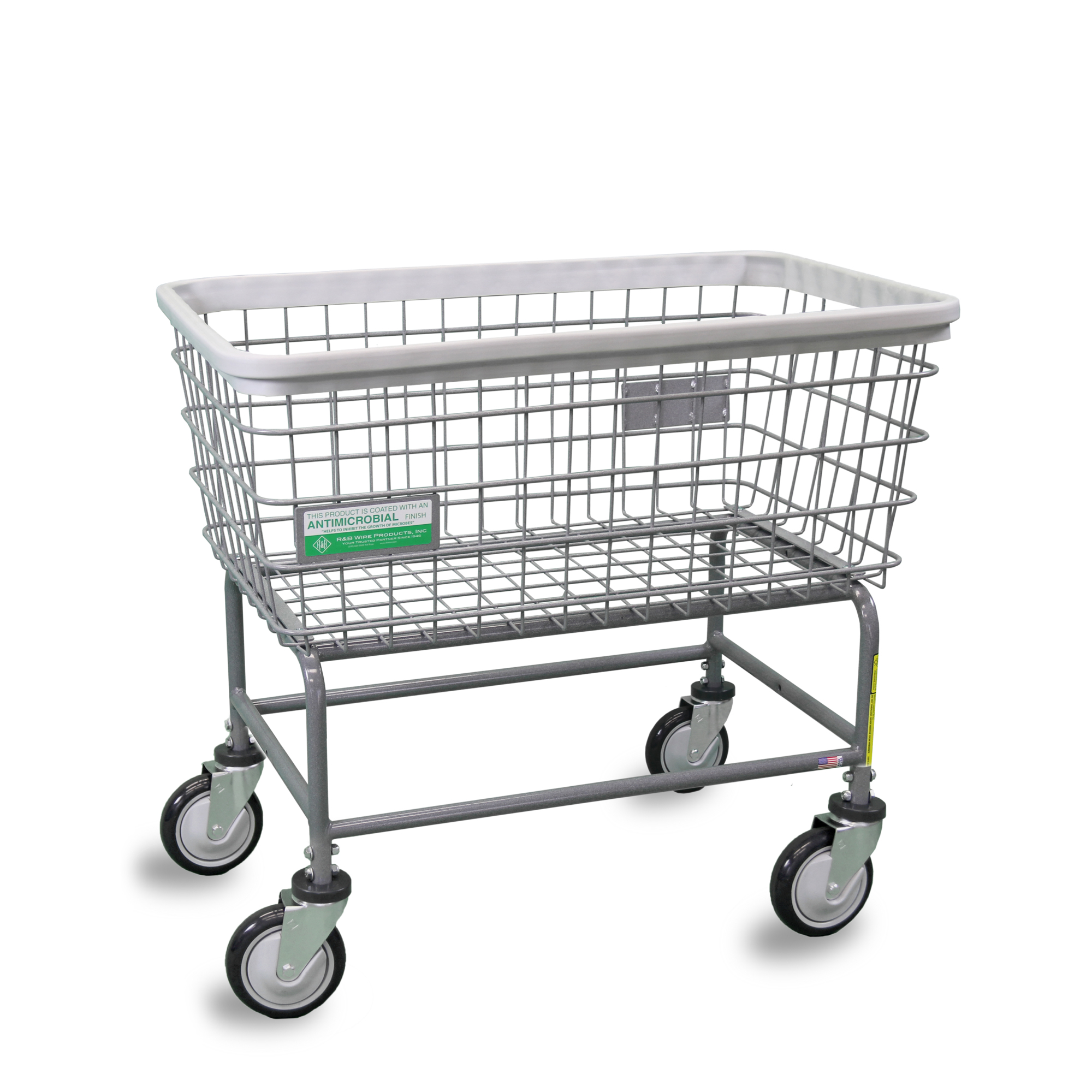 R&B Wire Products, Inc., Large Capacity Antimicrobial Wire Laundry Cart, Total Capacity 125 lb, Model# 200F/ANTI